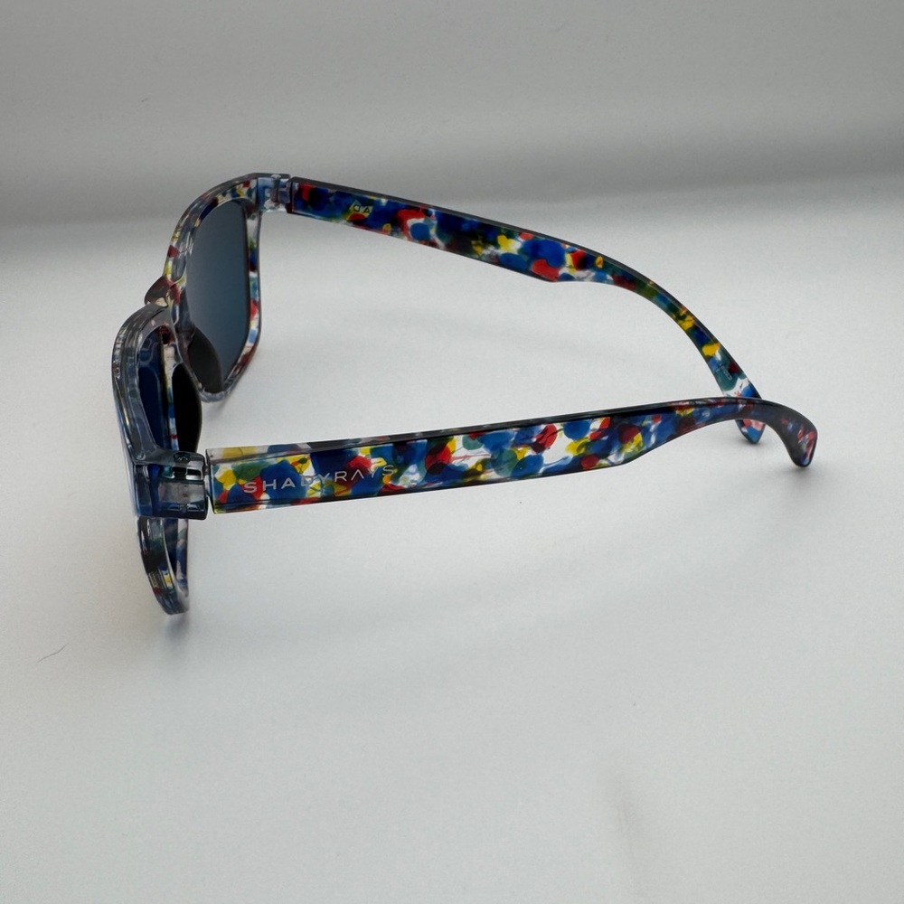 Shady Rays ColorRush Confetti Square Sunglasses Red Mirror + Pouch NEW - Picture 2 of 5